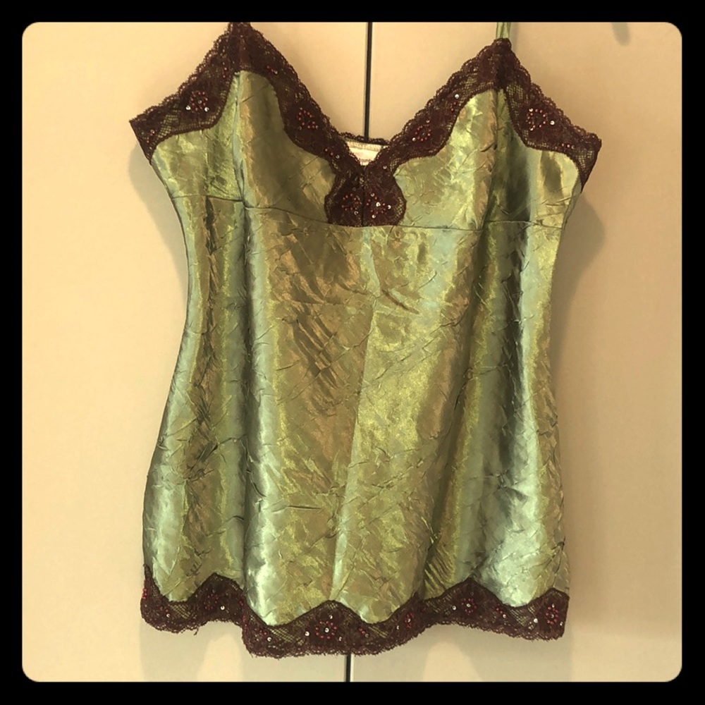 Y2K Greeb Silk Tank Top